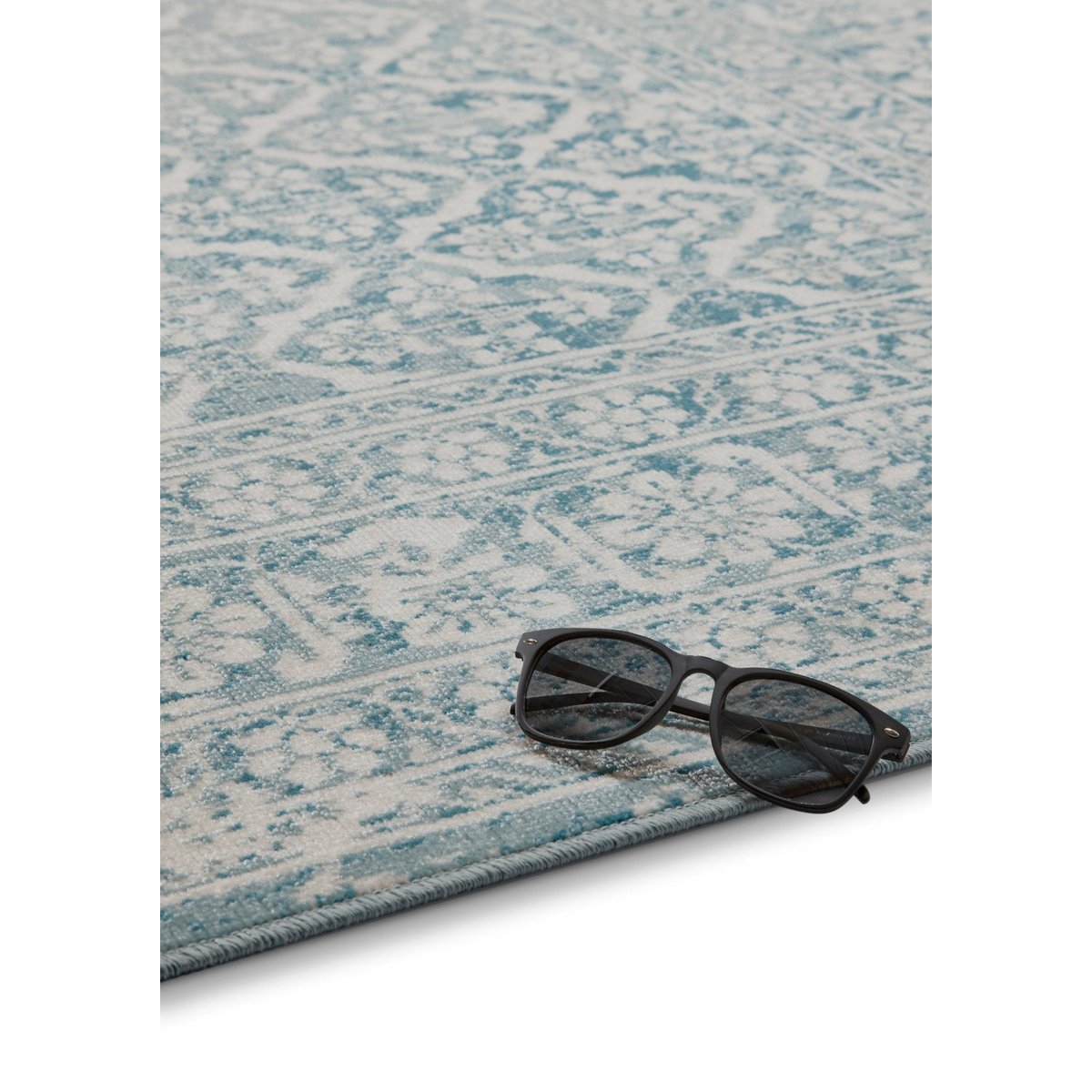 Tapis design de style vintage PALATINE bleu naturel, AFK LIVING
