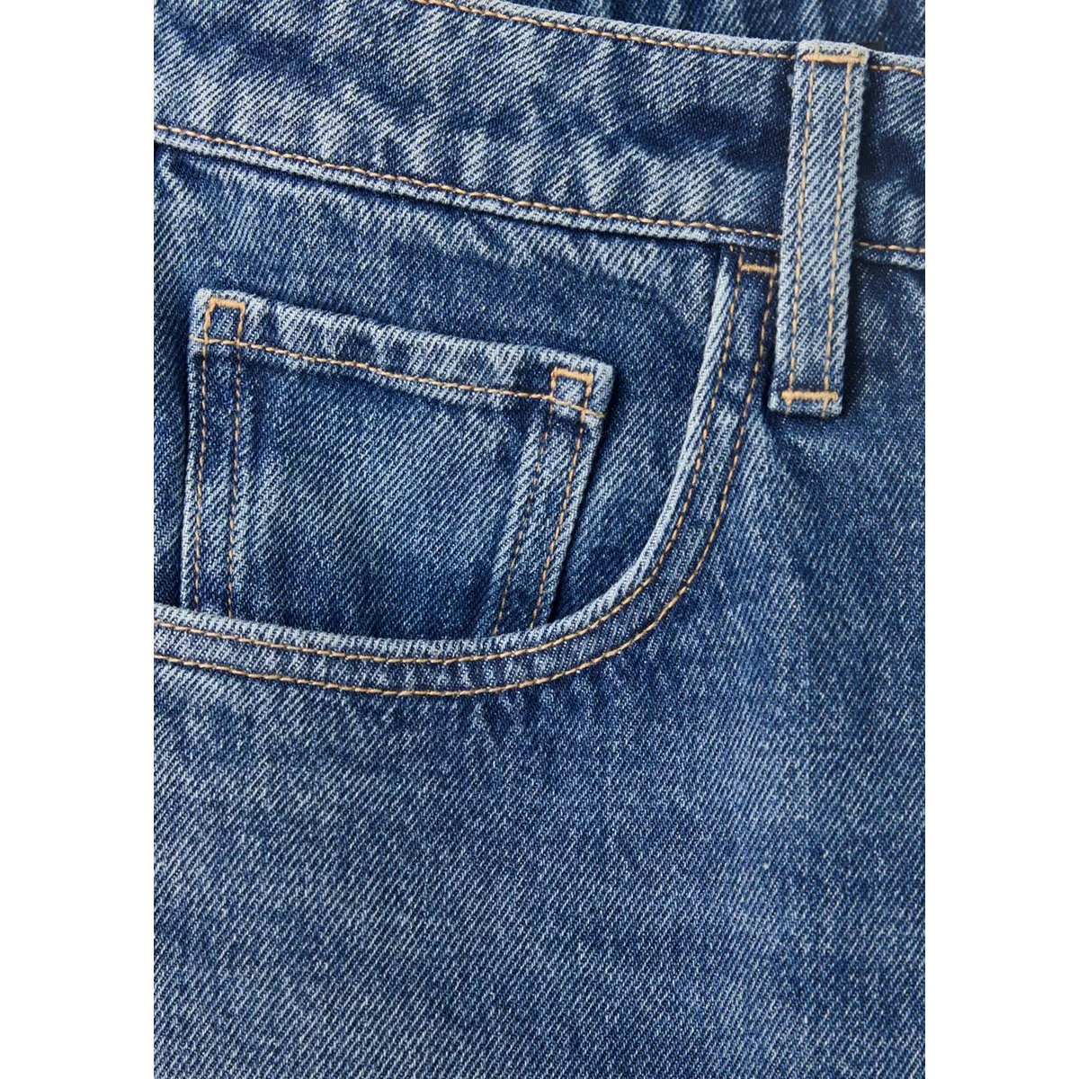 Jean balloon taille haute bleu foncé, MANGO