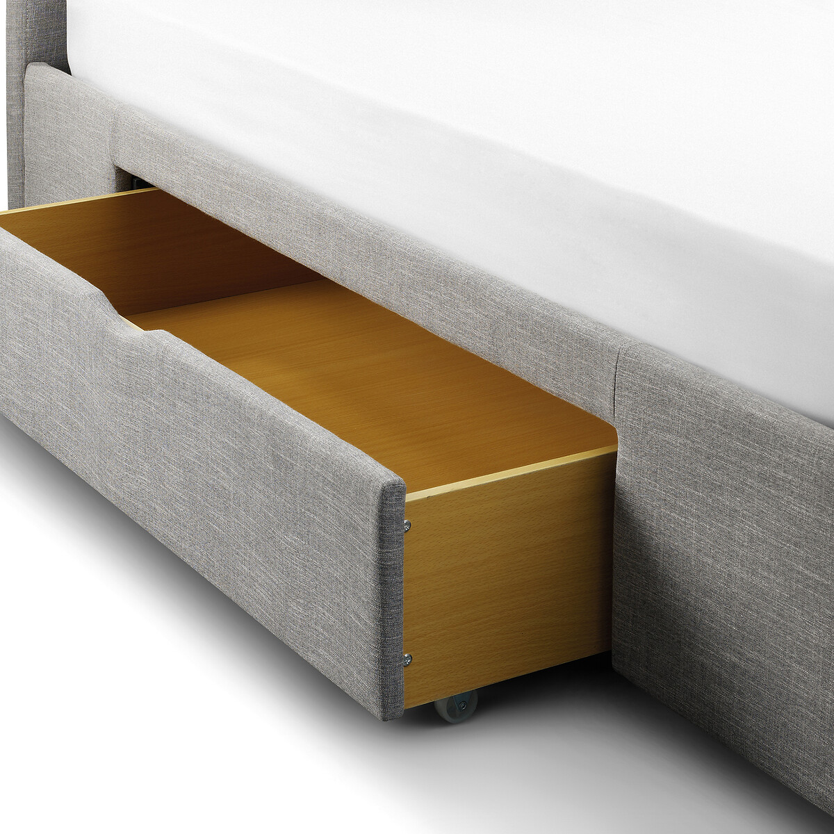 Novara Upholstered Bed With Drawers light grey, SO'HOME