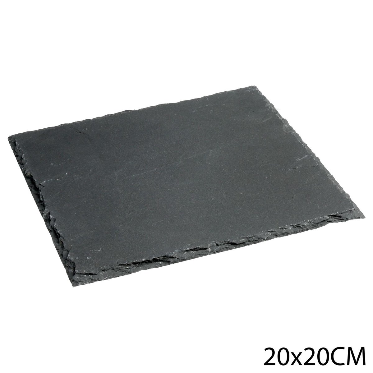 Lot de 6 assiettes de présentation carrées en ardoise gris, TOILINUX