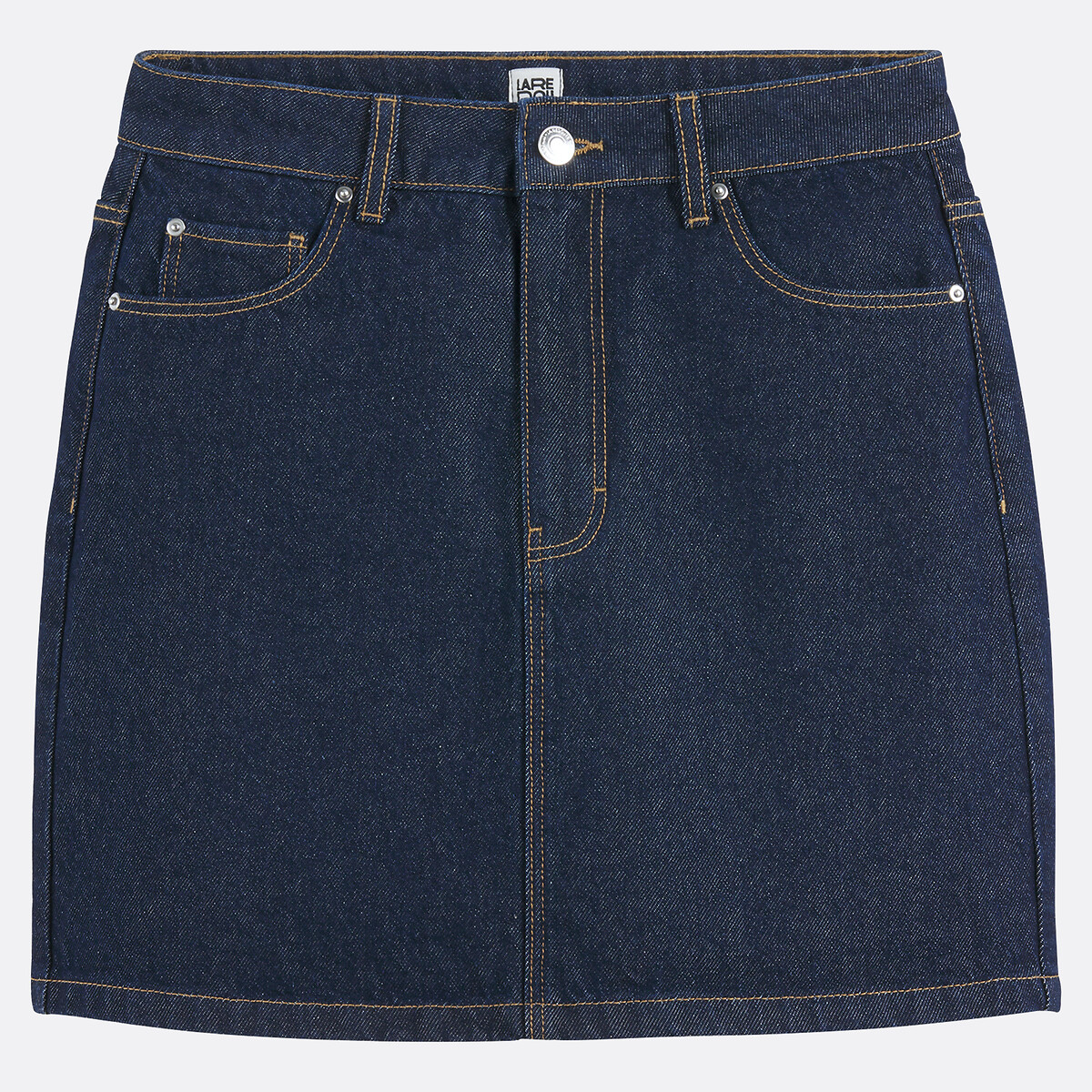 Jupe courte en denim bleu brut, LA REDOUTE COLLECTIONS