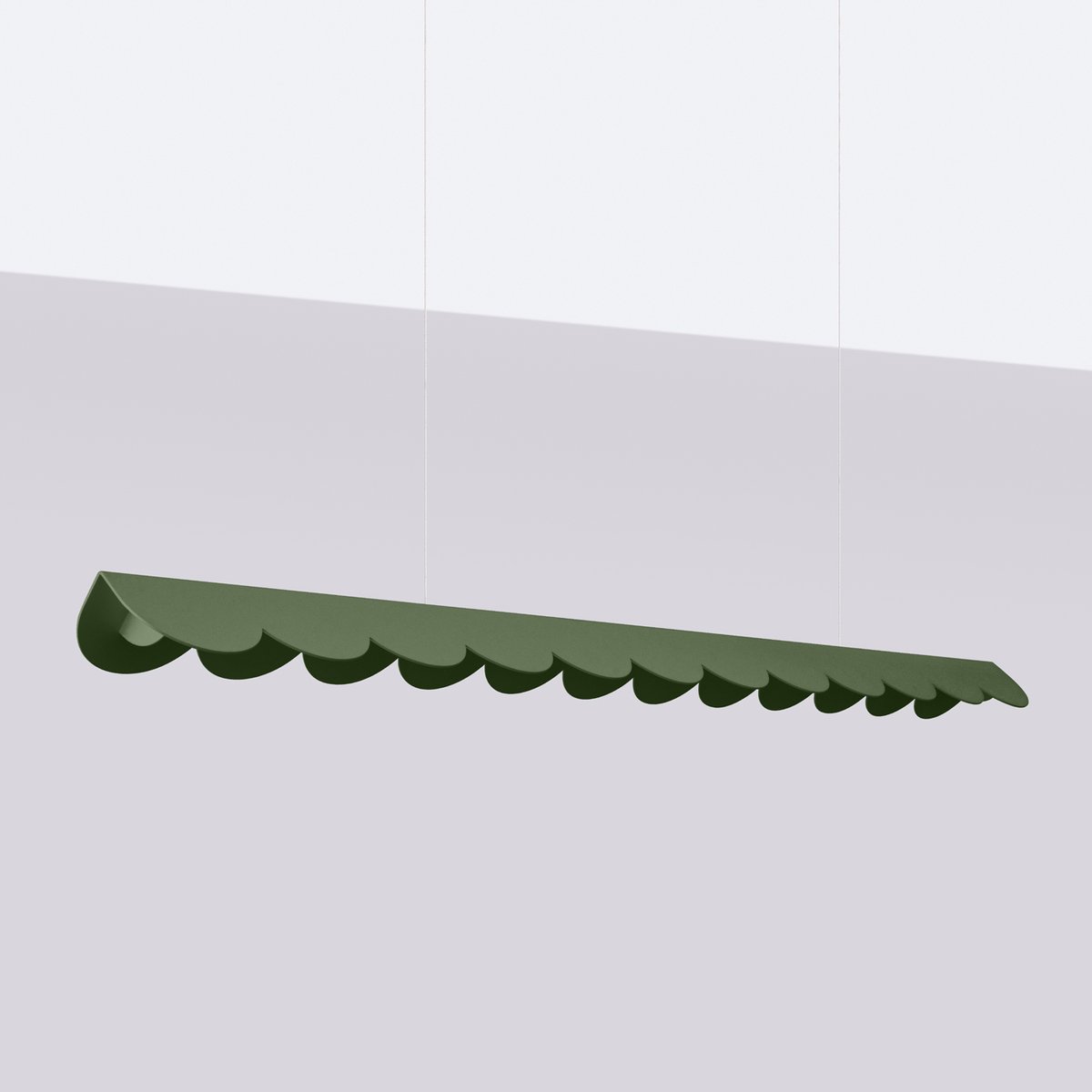 Suspension Aluminium Vert Olive LED 1 Biscuit vert olive, EDEN