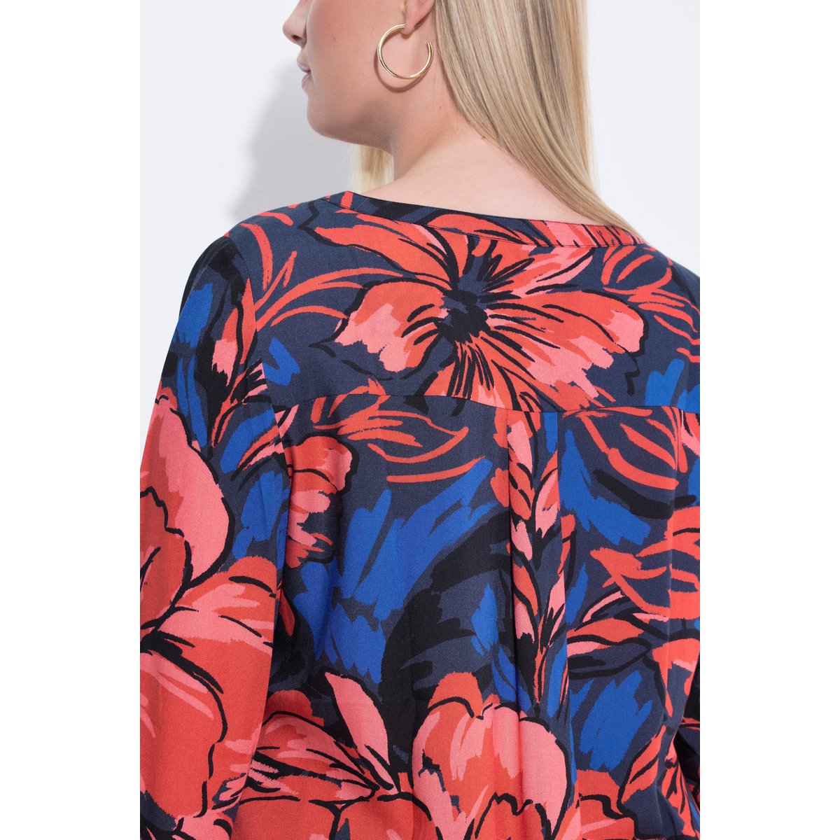 Tunique à fleurs, ligne A marine, ULLA POPKEN