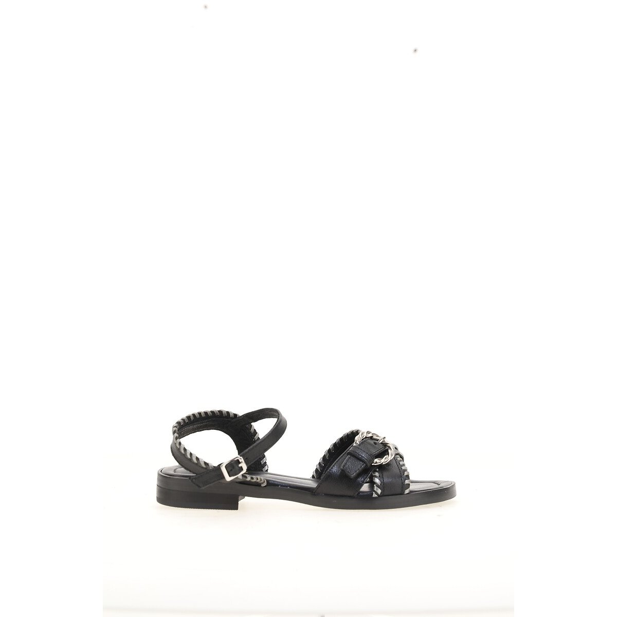 Leather Flat Sandals black, MJUS