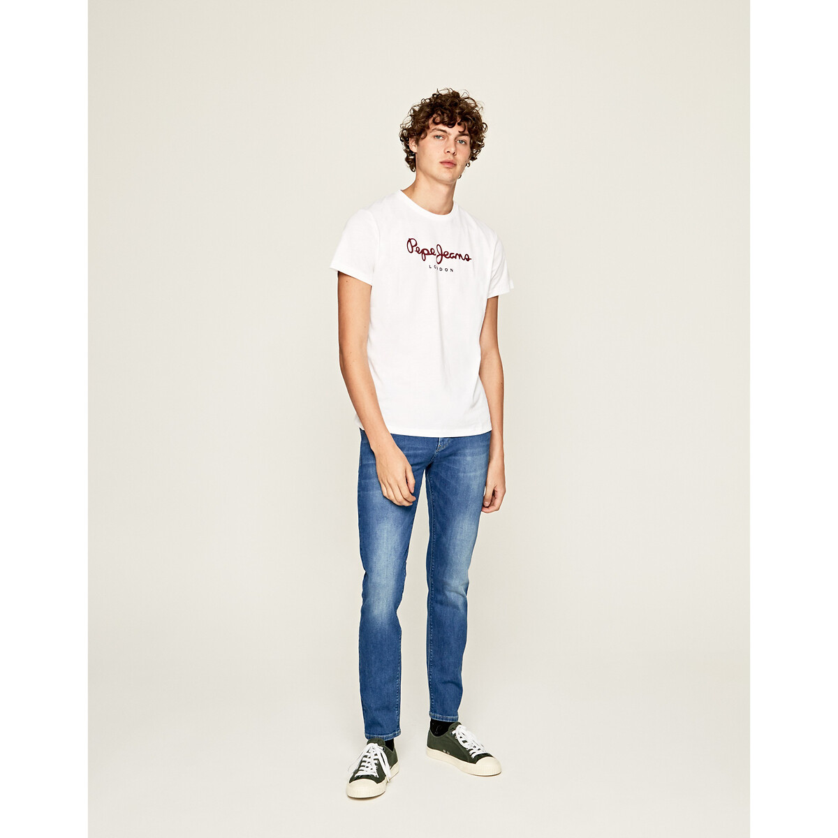 T-shirt girocollo Eggo bianco, PEPE JEANS