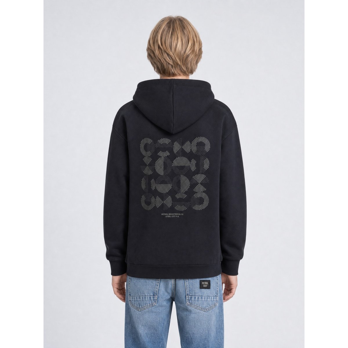 Sweat à capuche imprimé millland noir deep black, PETROL INDUSTRIES