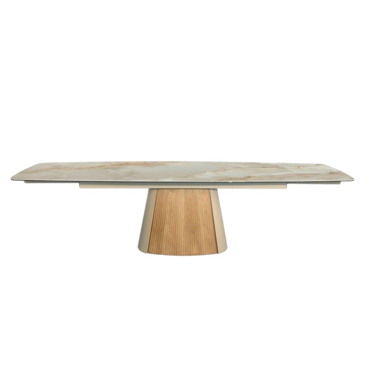Table extensible céramique effet marbre beige 200-300 cm LOMBARDIE beige, PIER IMPORT