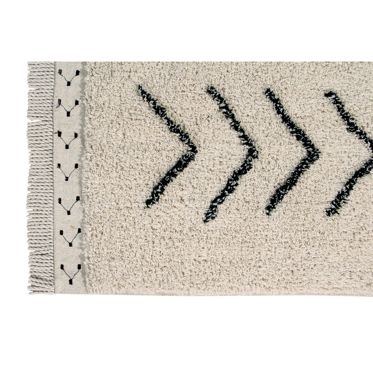 Tapis Rectangulaire en coton BEREBER CLASSICS beige noir, LORENA CANALS