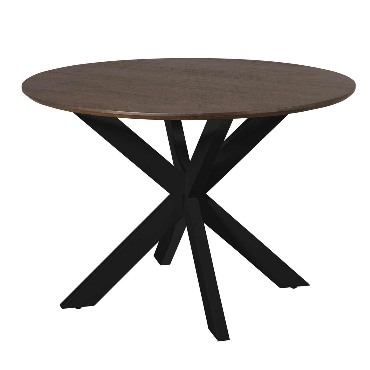 Table ronde 4 personnes bois/métal CORTINA marron / noir, PIER IMPORT