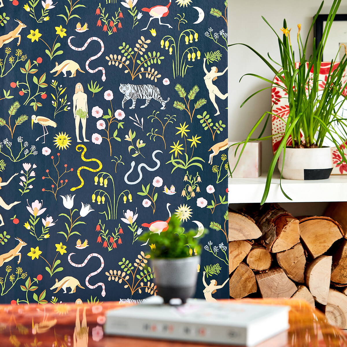 Garden of Eden Wallpaper midnight blue, SCION