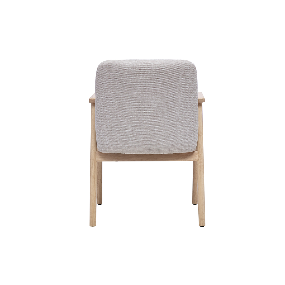 Chaises en tissu effet velours texturé beige et bois clair (lot de 2) KITTY beige, MILIBOO