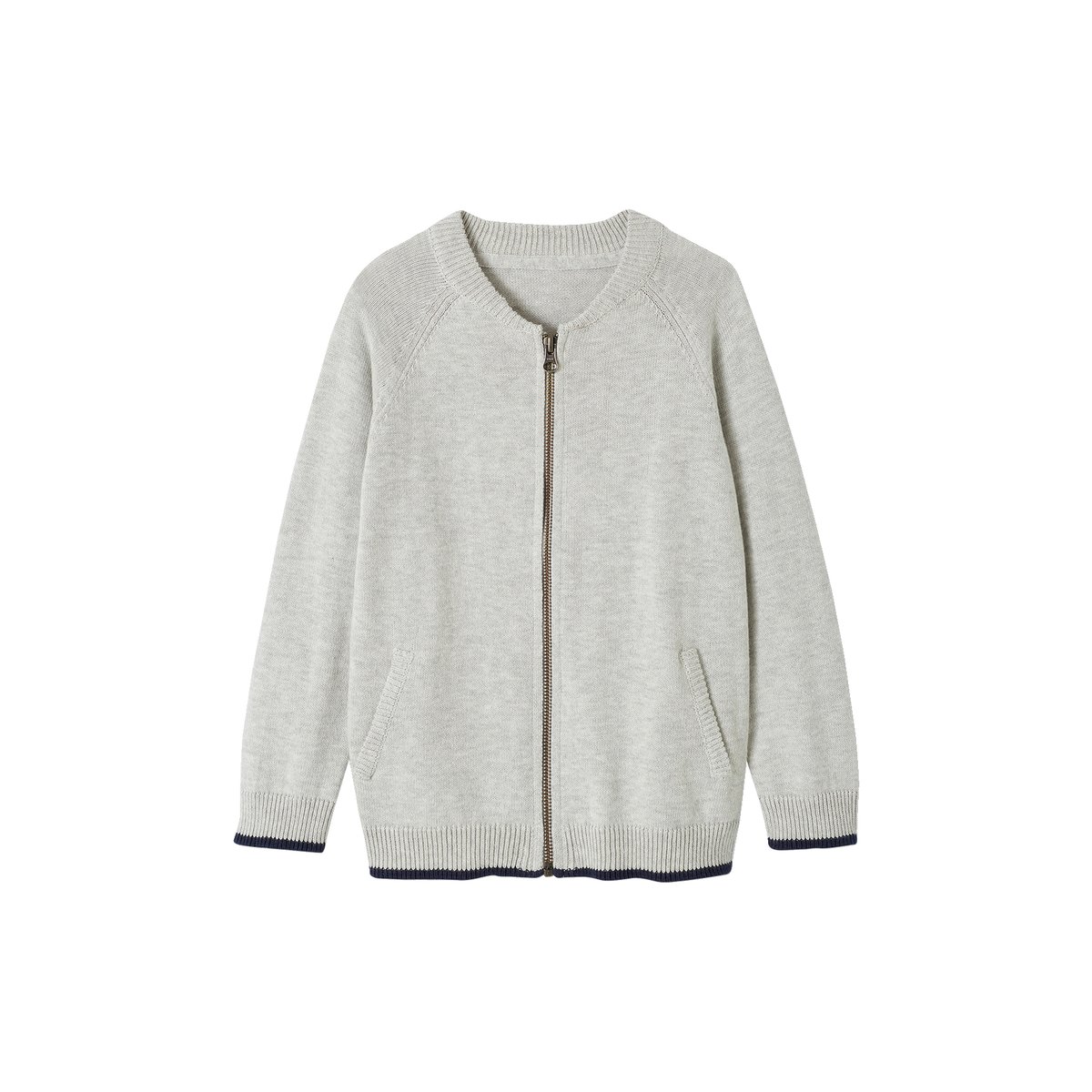 Gilet zippé style teddy gris chiné, VERTBAUDET