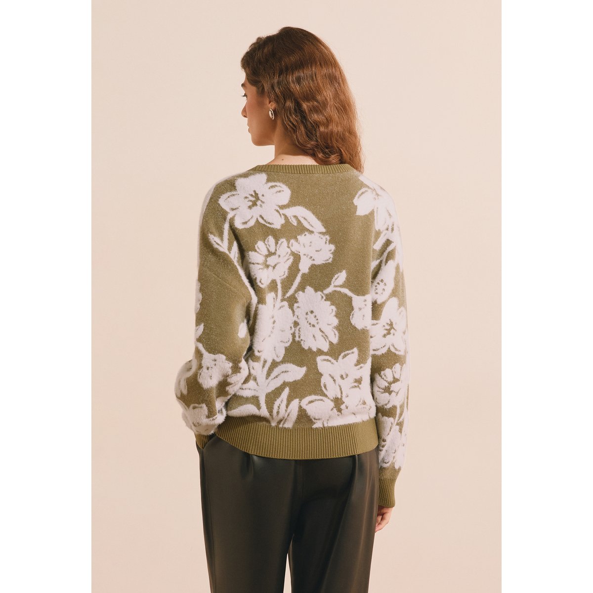 Pull à motif floral SIEGFRIED kaki olive, ETAM