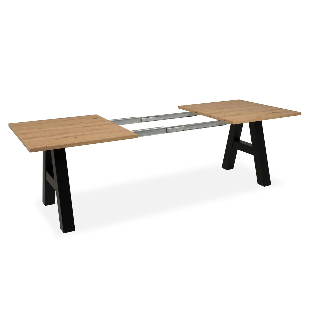 Table extensible effet bois pieds tréteaux 157-234 cm ALVA noir, PIER IMPORT