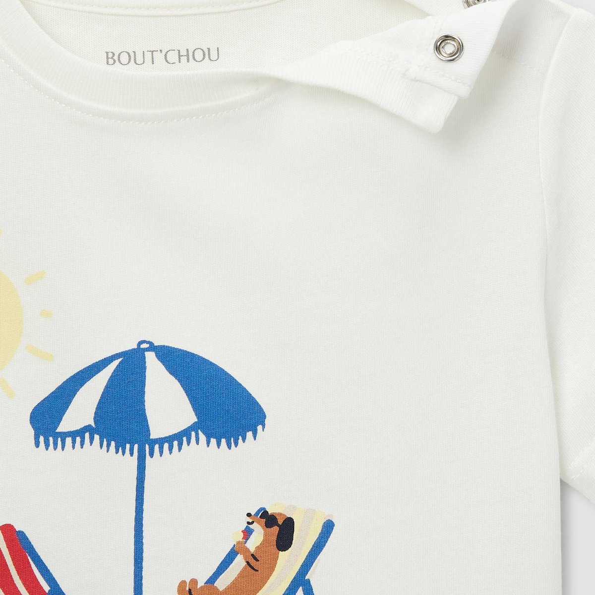 T-shirt manches courtes imprimé en coton BIO GOTS naturel, BOUT'CHOU