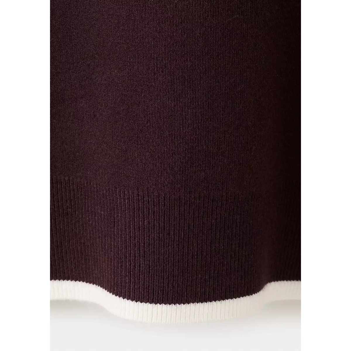 Pull col polo avec rayures en contraste chocolat, MANGO