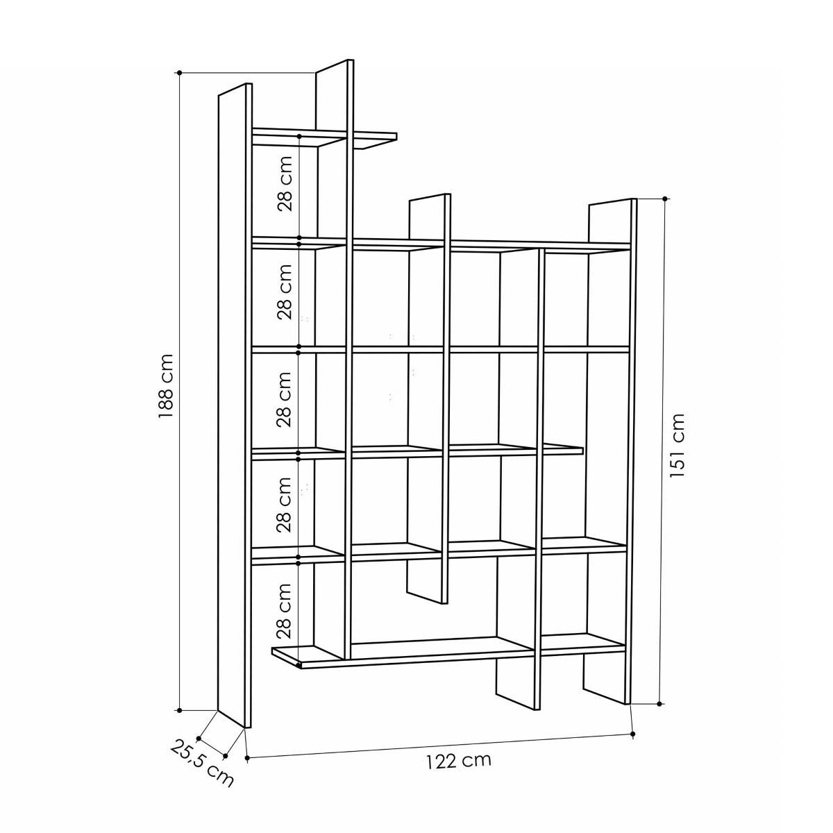Etagère 18 tablettes H188 cm - Manco blanc, CALICOSY
