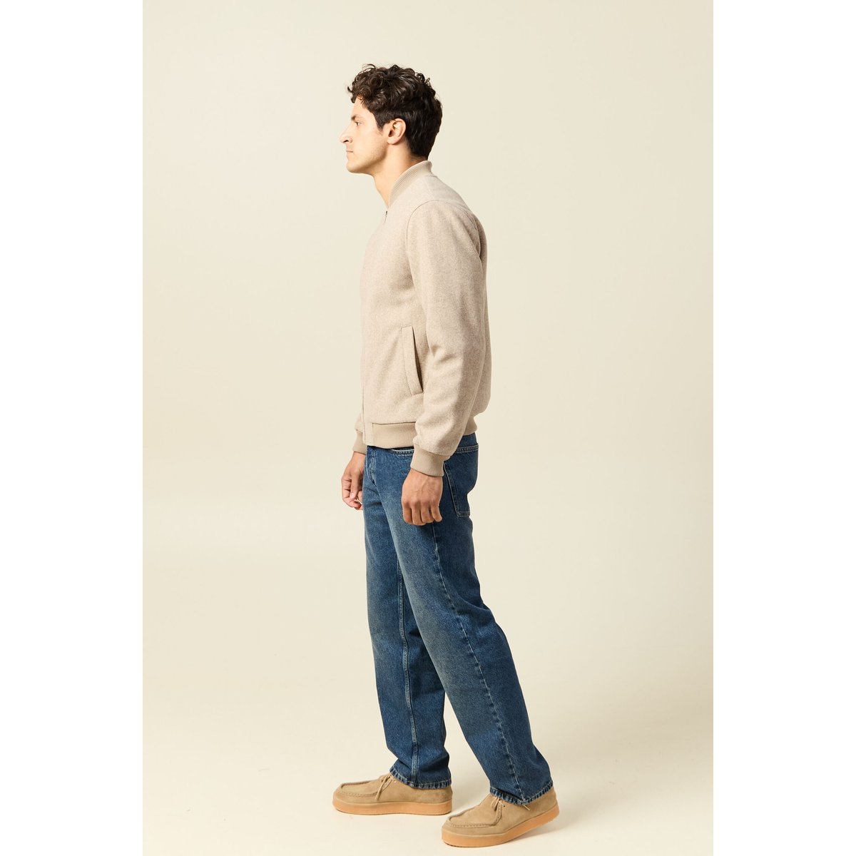 Blouson doublé manches longues beige, BONOBO