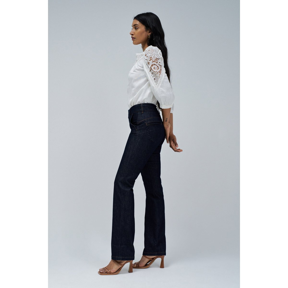 SECRET CHINO PUSH IN DROIT bleu denim, SALSA JEANS