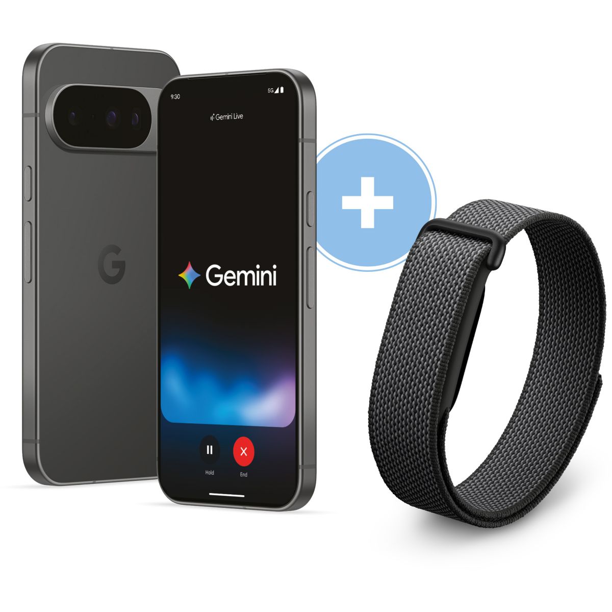 Smartphone Pack Pixel 10 5G 128Go Noir + Fitbit Air couleur unique, GOOGLE