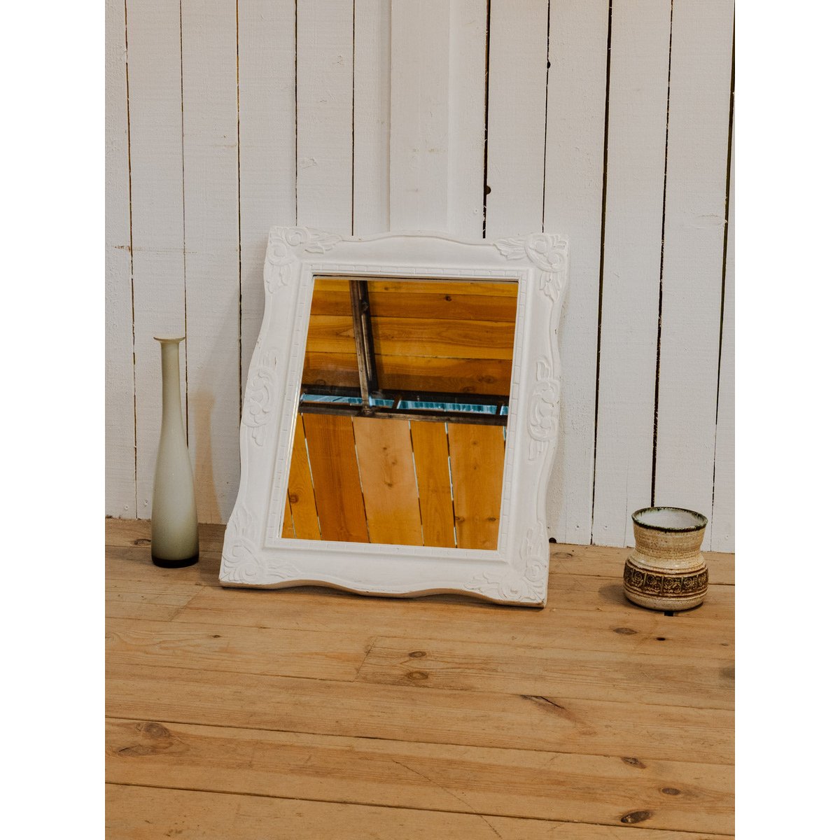 Miroir en bois blanc Georges N°1526 - Bon état blanc, DEBONGOUT