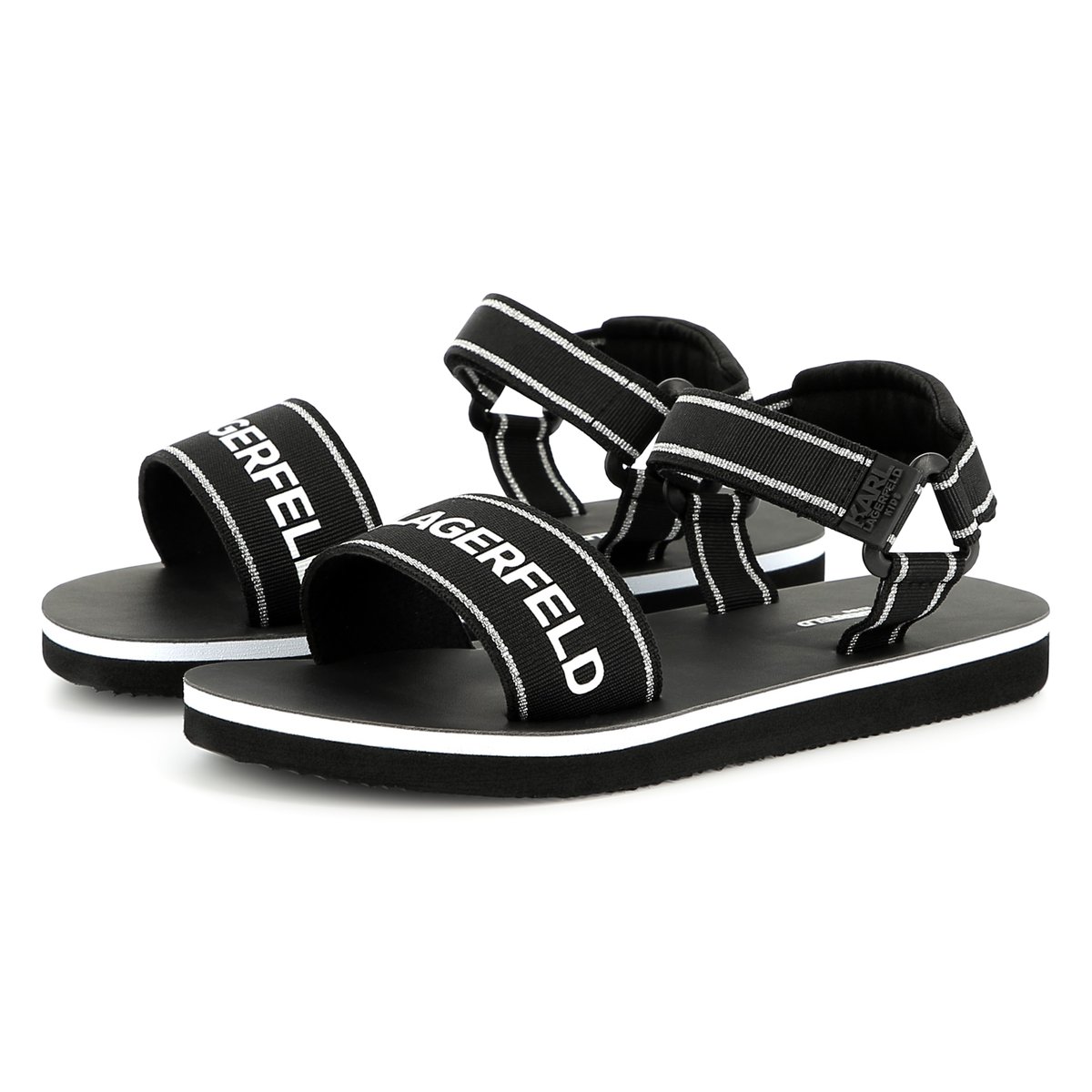 Sandales avec fermeture par bandes auto aggripante black, KARL LAGERFELD KIDS
