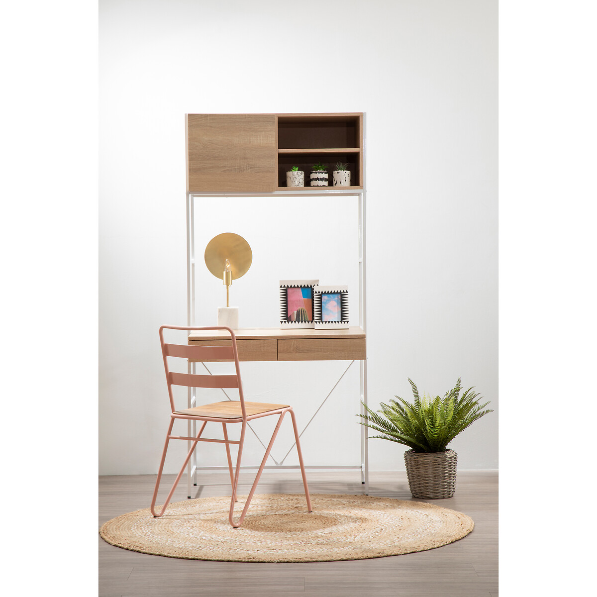 Franklin Industrial Oak Desk Unit natural, SO'HOME