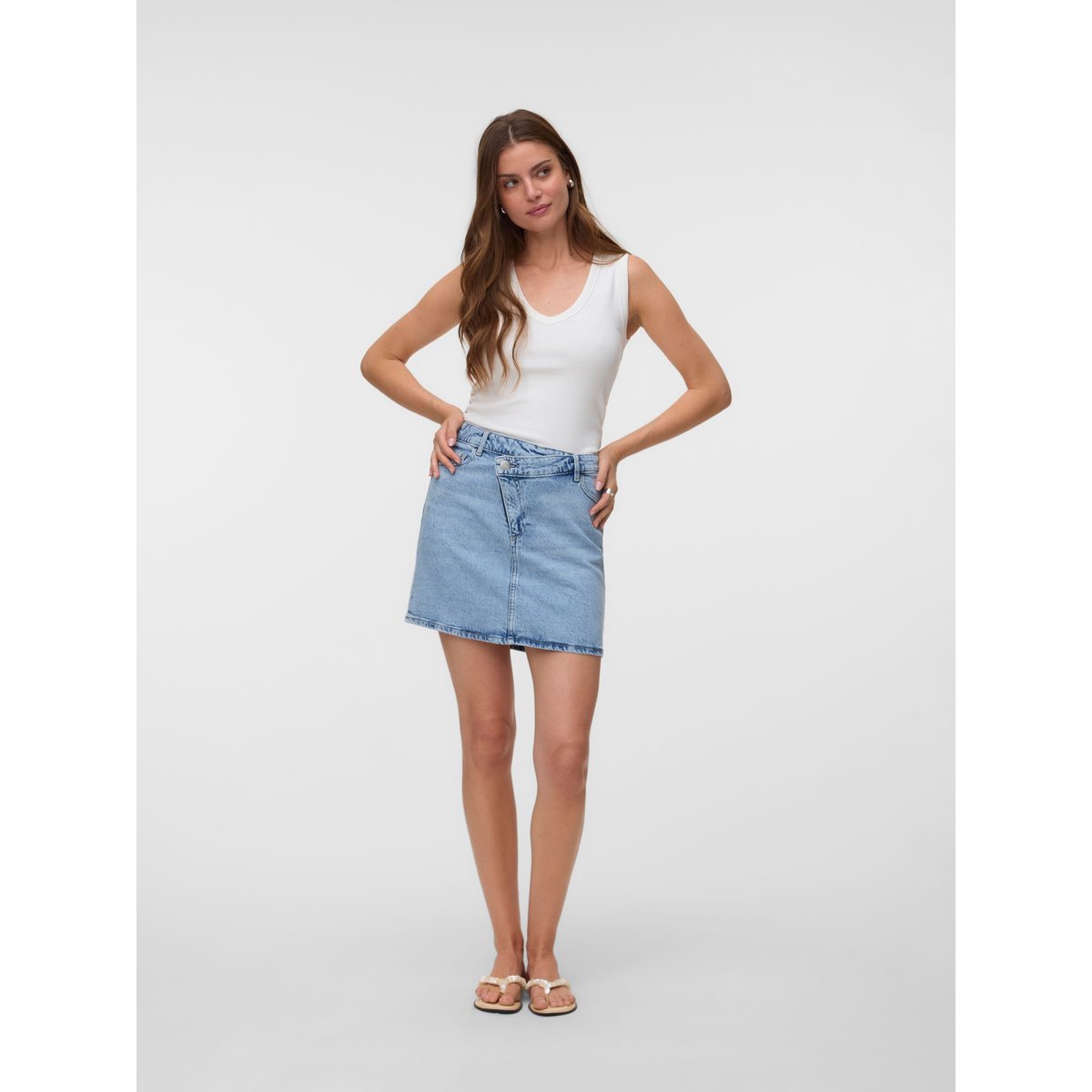 Jupe En Denim light blue denim, VERO MODA