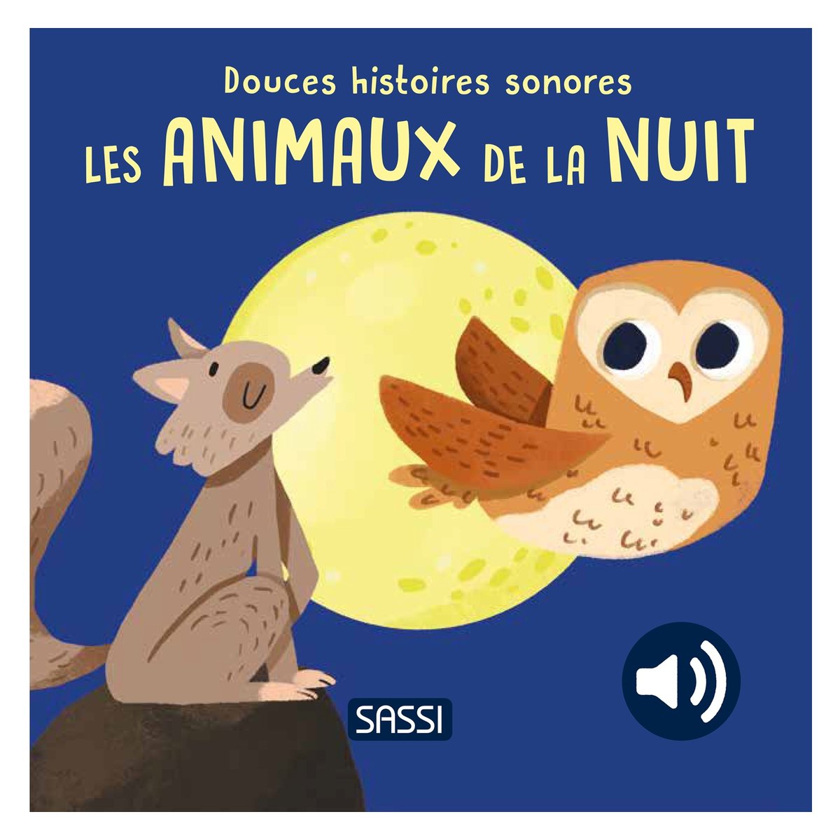 Douces histoires sonores Les animaux de la nuit bleu marine, SASSI JUNIOR
