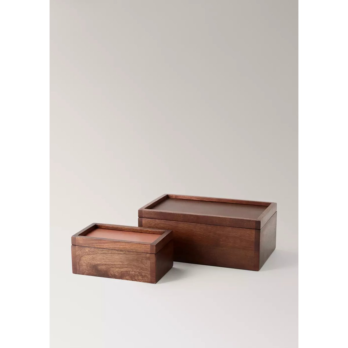 Grande boîte carrée en bois marron, MANGO HOME