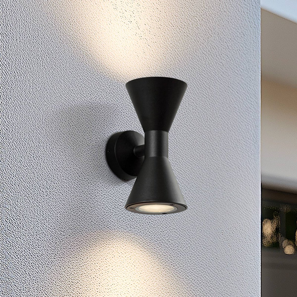 Applique extérieure en aluminium moderne noir, LUCANDE