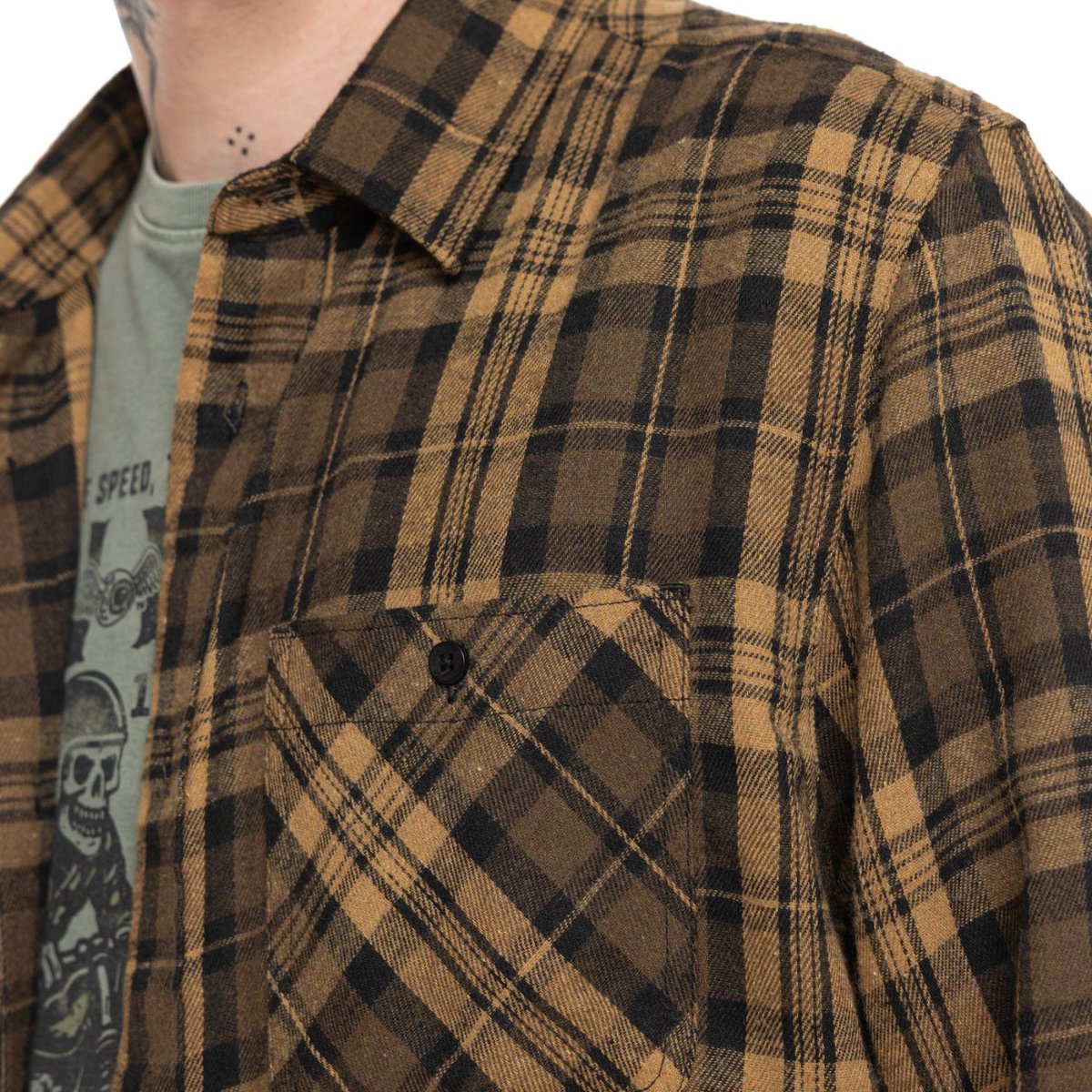 Chemise à carreaux Jack marron/noir, VON DUTCH