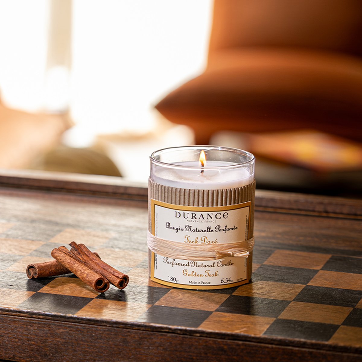 Bougie parfumée TECK DORÉ couleur unique, DURANCE