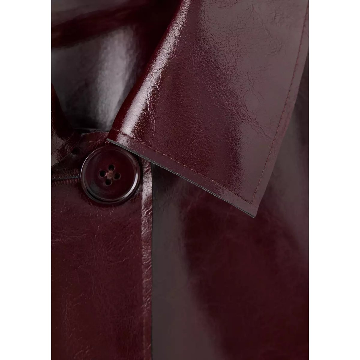 Veste cuir synthétique poches bordeaux, MANGO TEEN