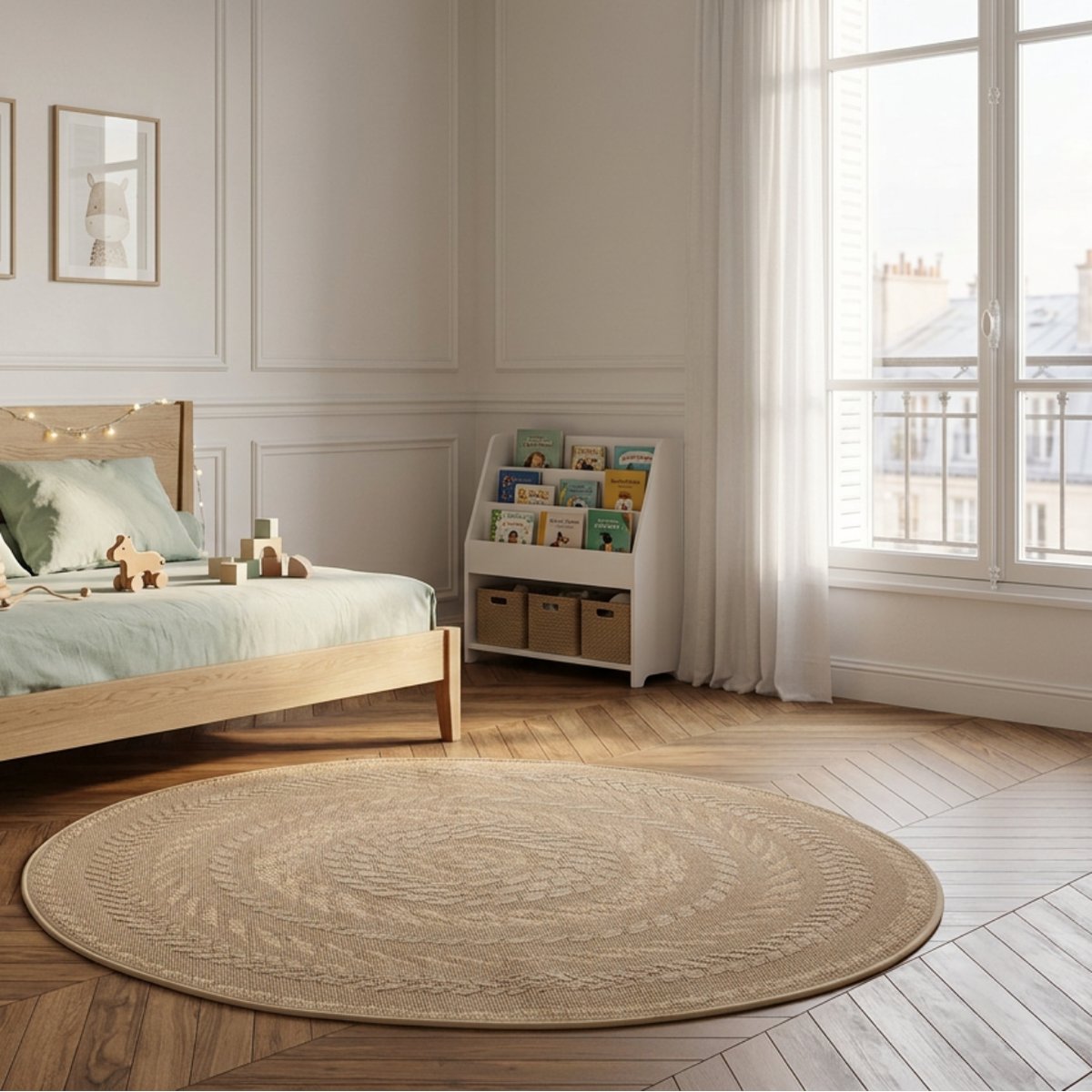 Tapis intérieur extérieur style naturel aspect sisal BROOK beige, AFK LIVING