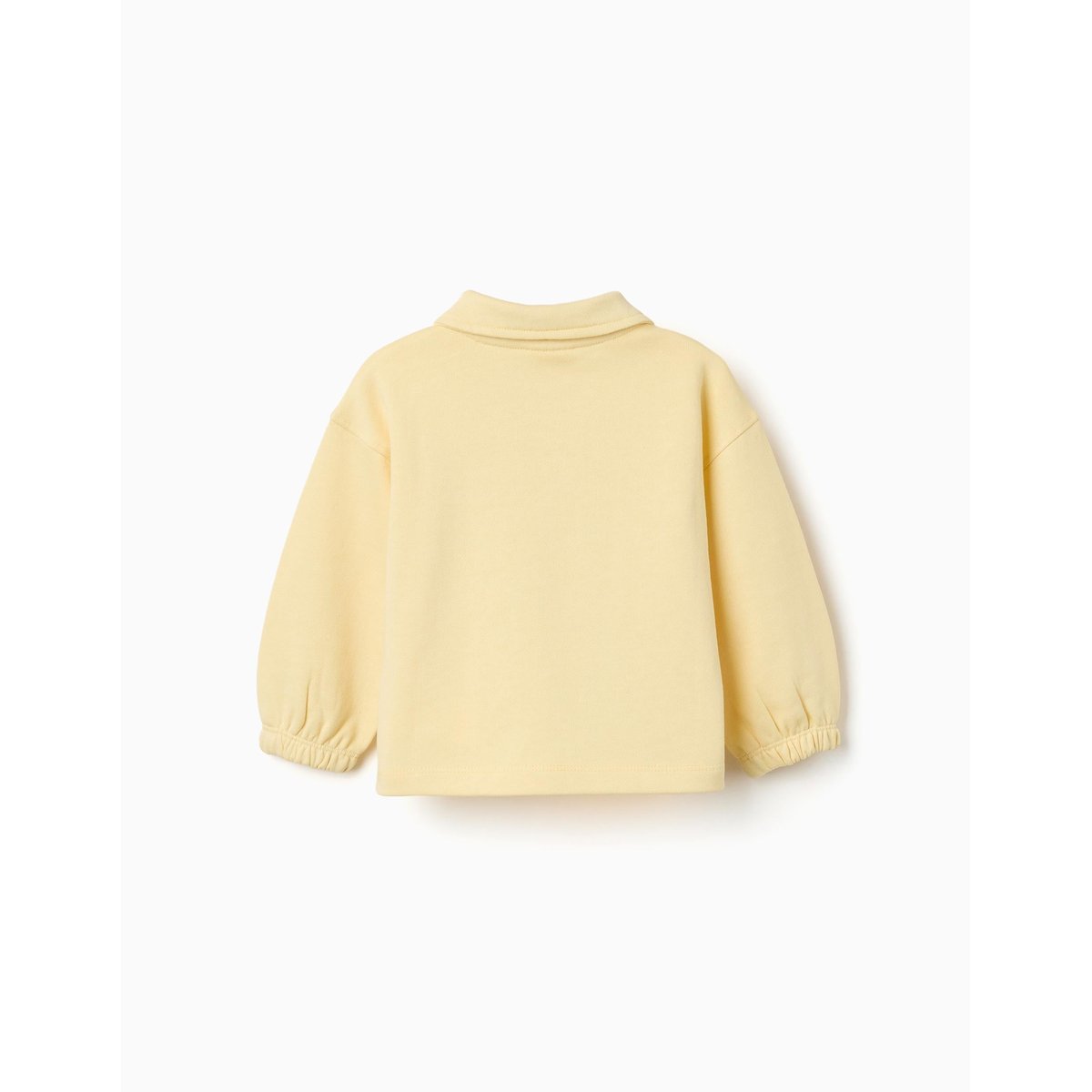 Sweat en coton avec col polo et imprimé jaune, ZIPPY