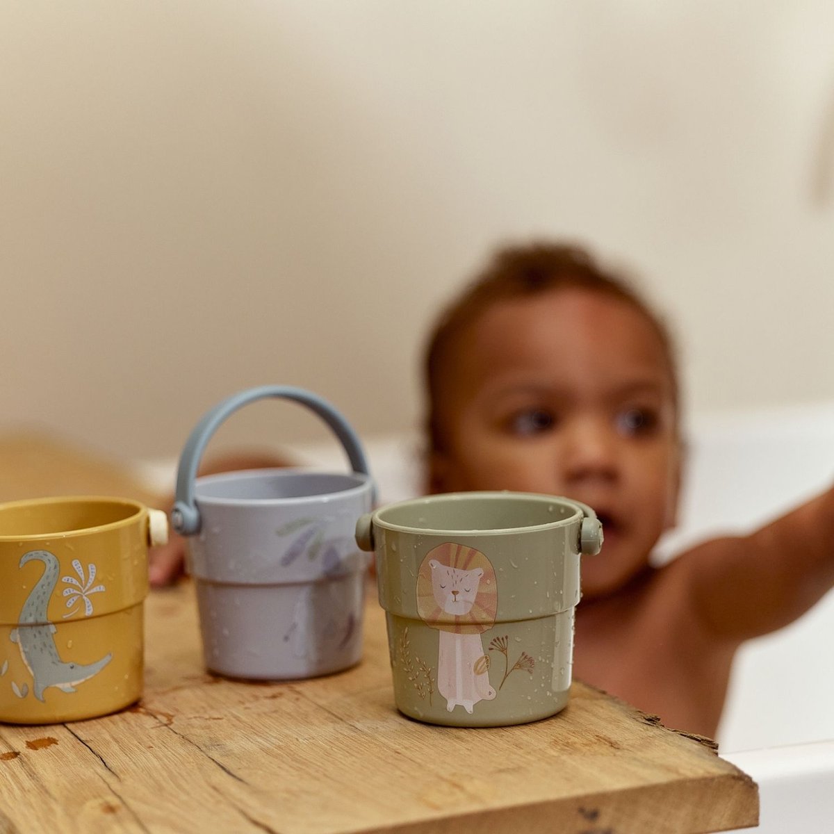 Lot de 4 gobelets de bain multicolore, LITTLE DUTCH