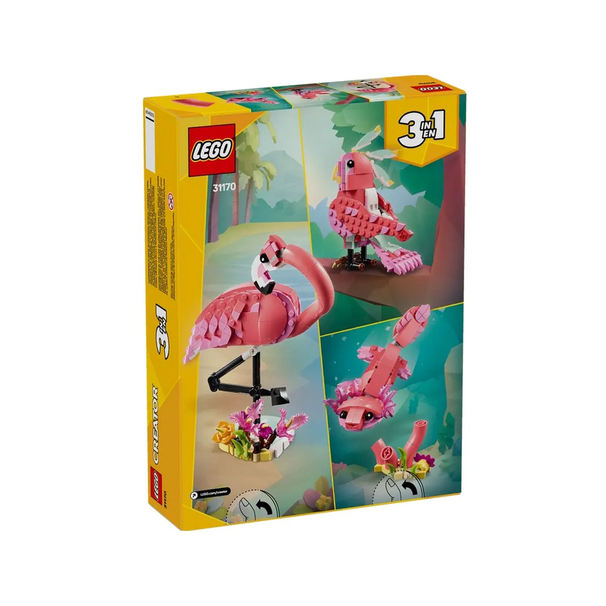 LEGO Creator Animaux Sauvages : Flamant Rose 3-en-1 (31170) - Jeu de Construction Créatif rose, LEGO
