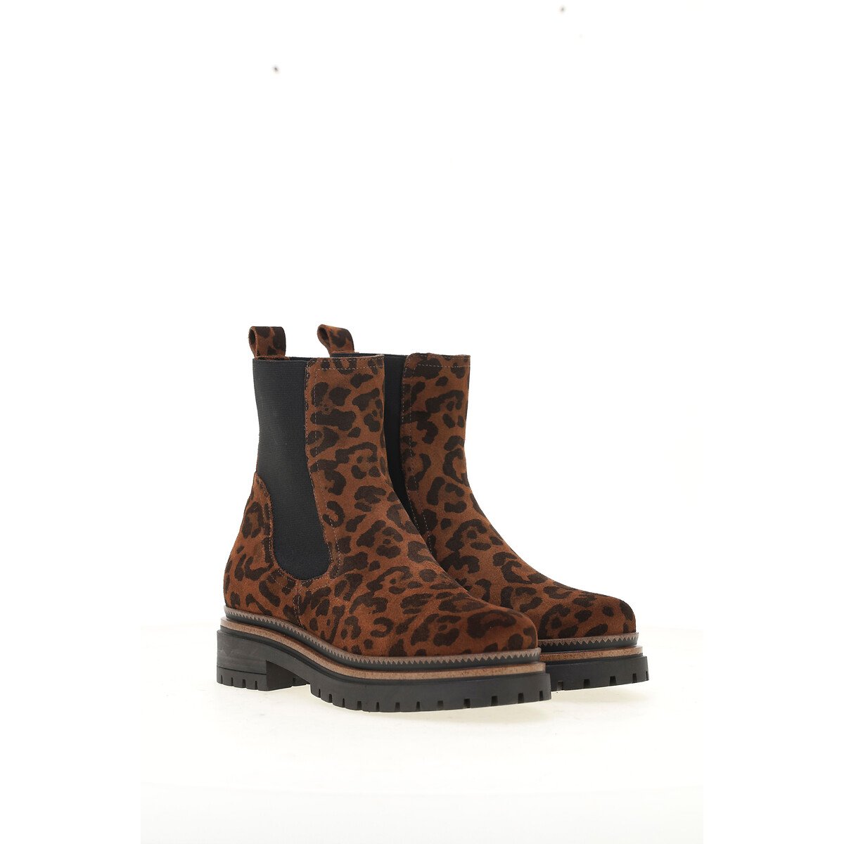 Leopard Print Ankle Boots in Suede leopard print, MJUS