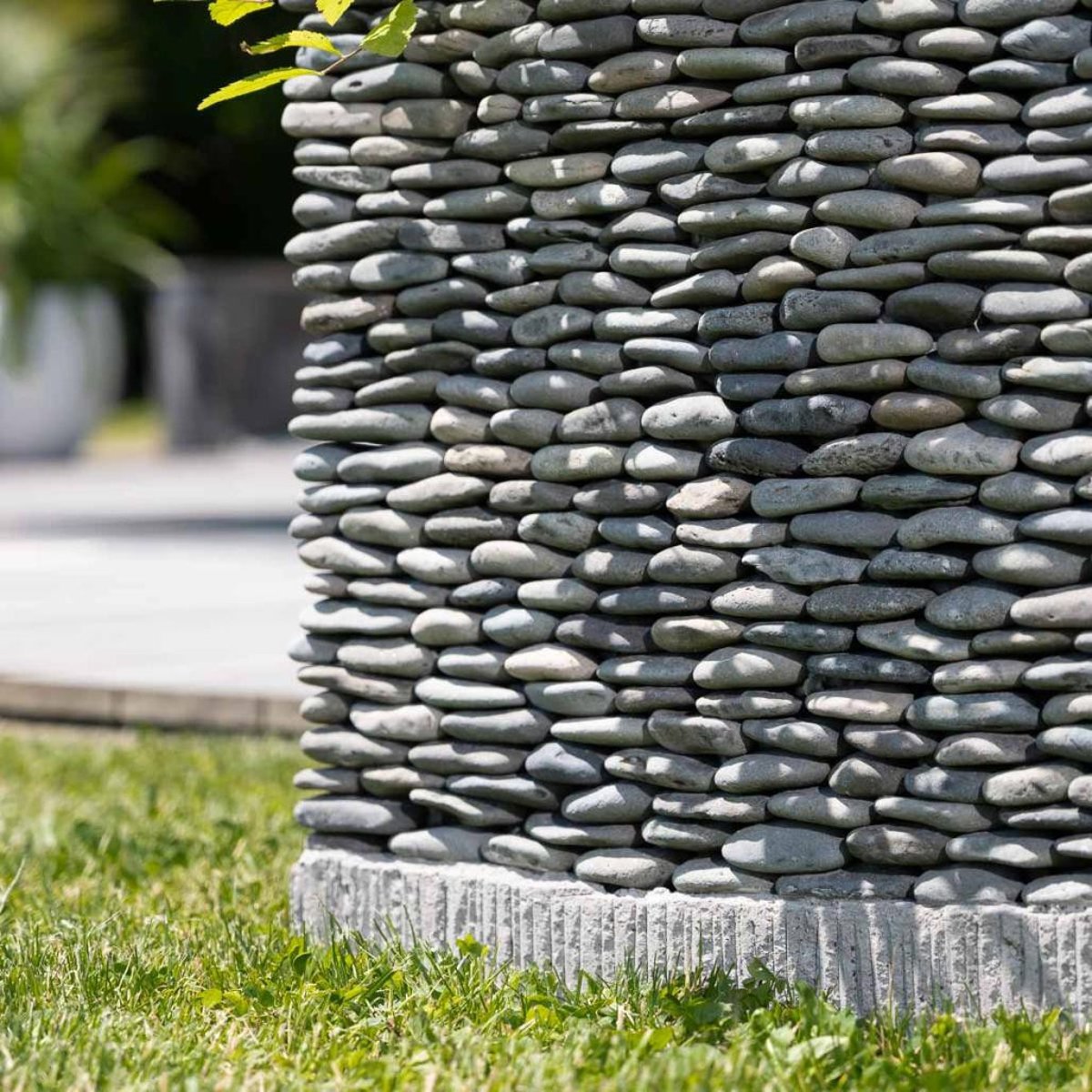 Pot bac jardinière jardin terrasse galet cube carré 50cm ZEN gris, WANDA COLLECTION