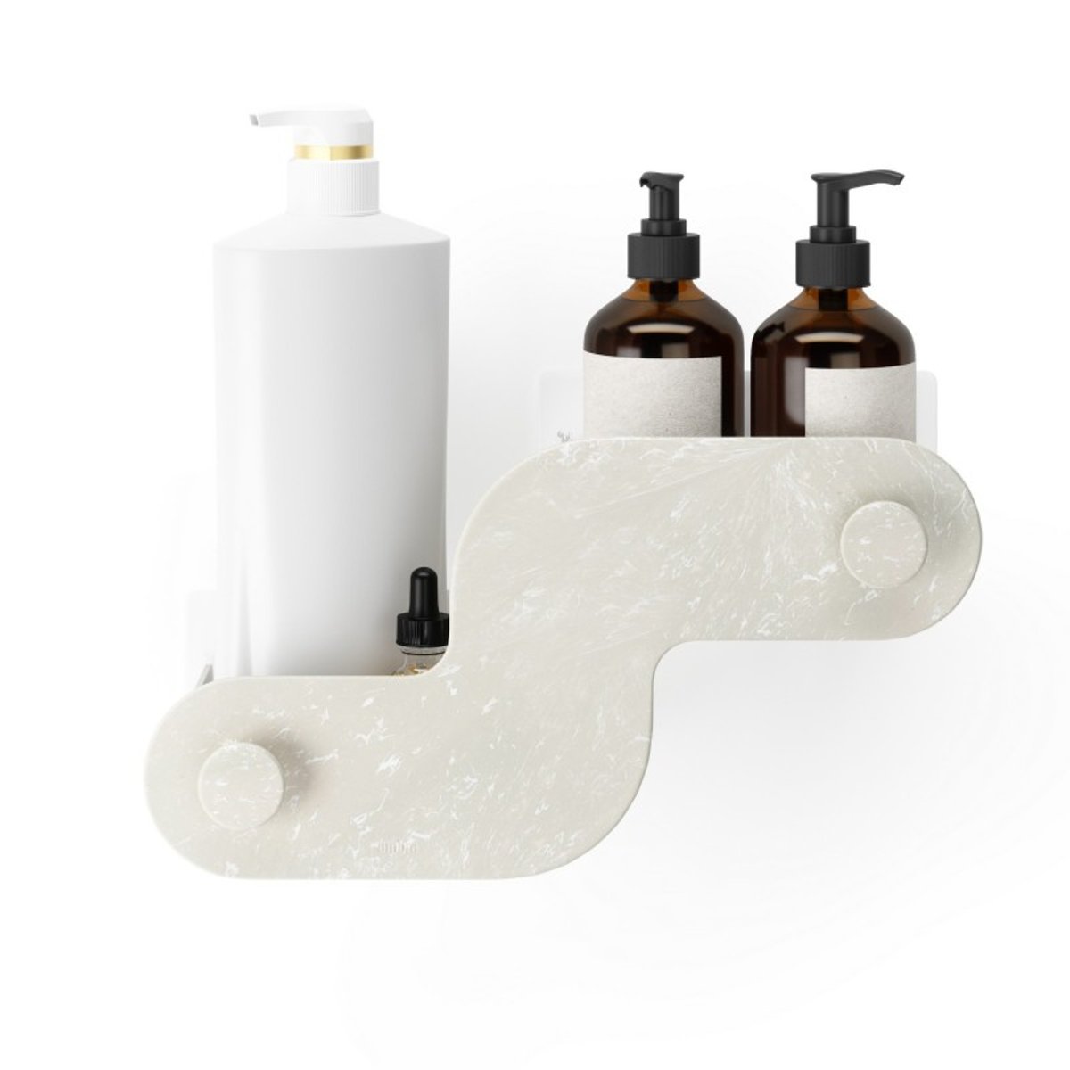 Etagère de douche design ventouse  NAMI set de 2 beige, UMBRA