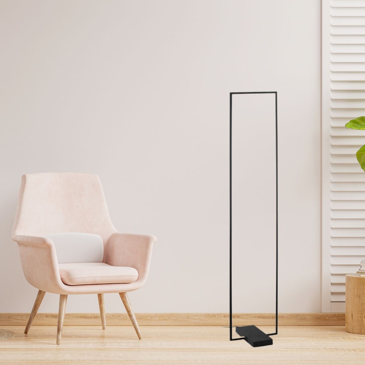 Lampadaire lumière chaude FRAME noir, IDEAL LUX
