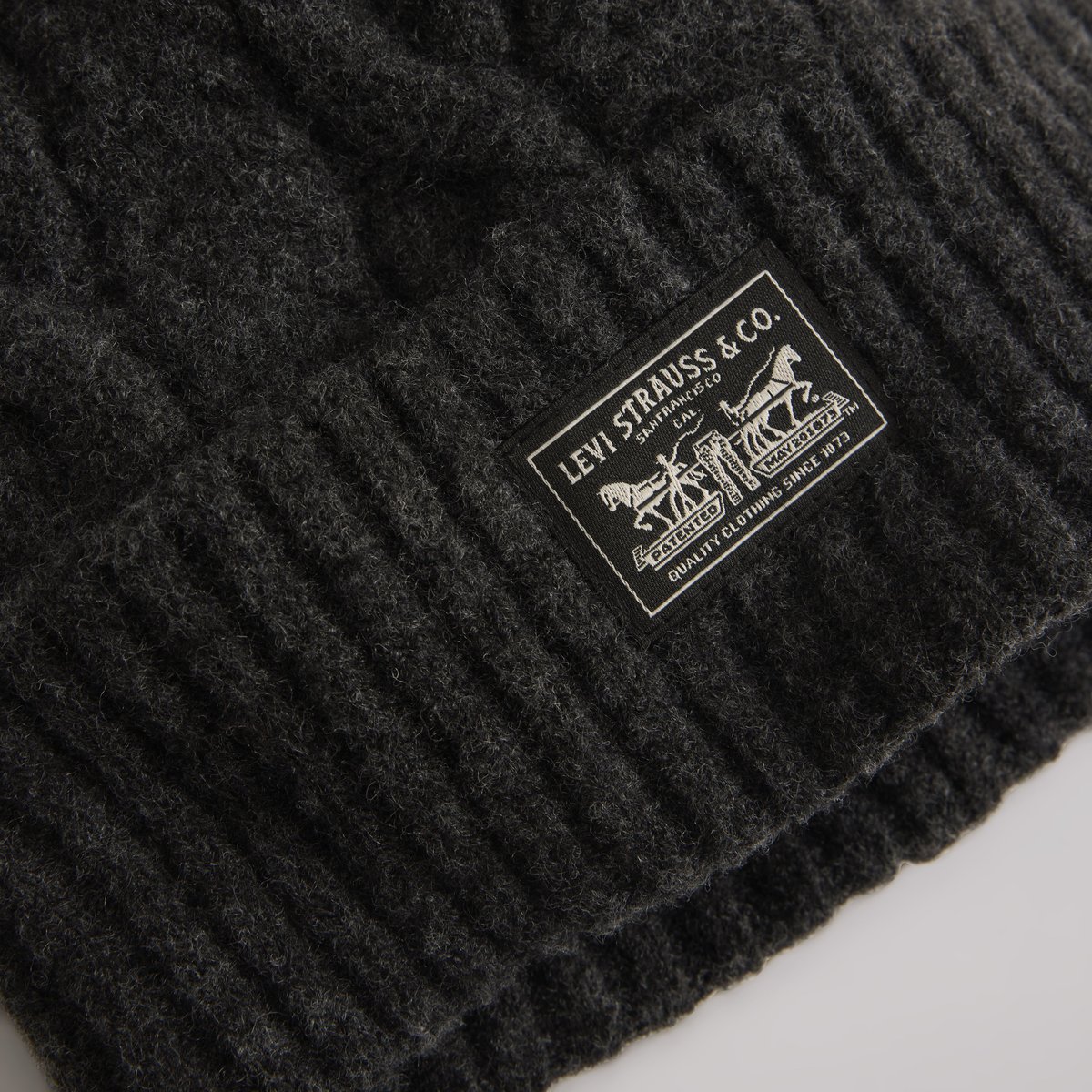 Bonnet à torsades Backpatch Holiday gris - light heather grey, LEVI'S