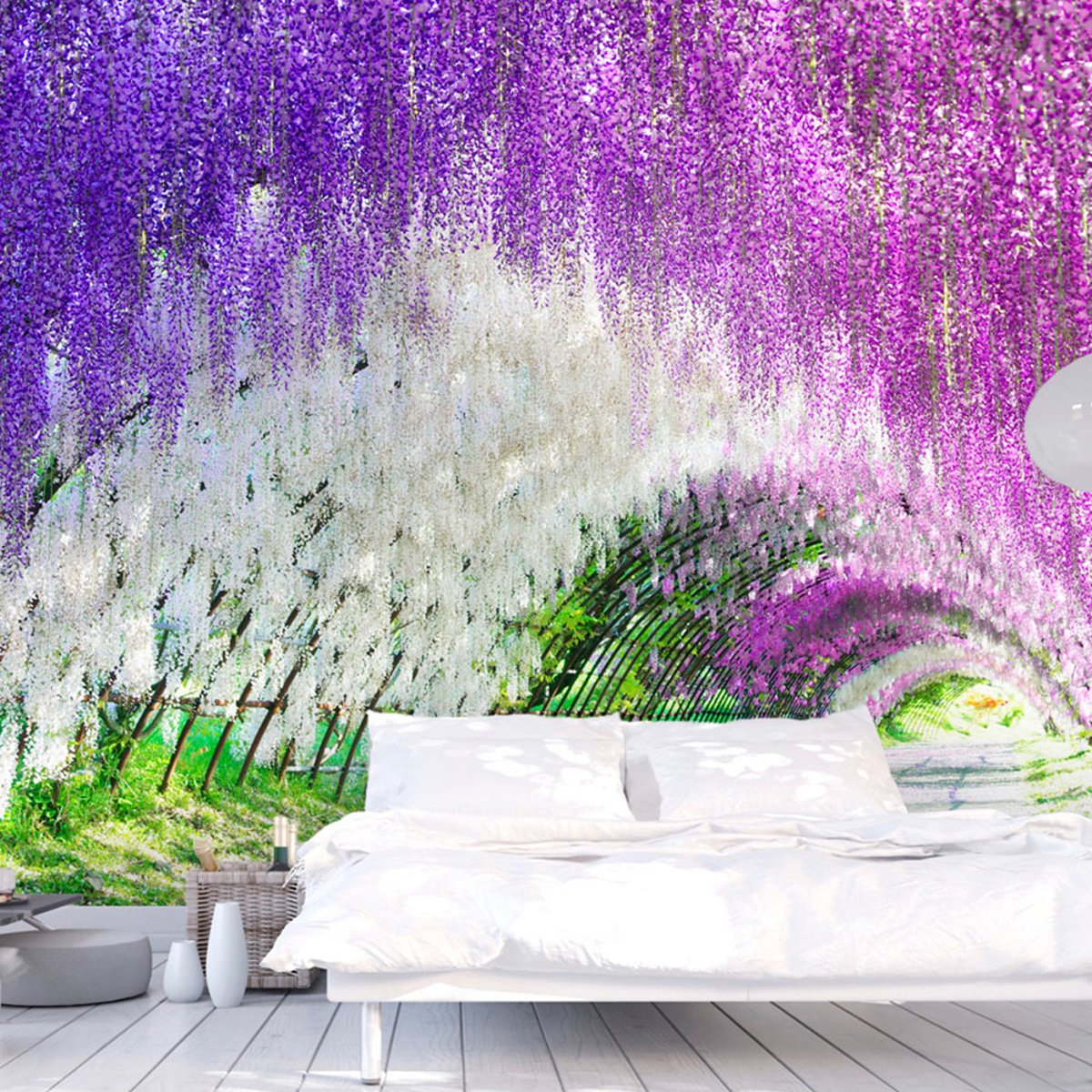 Papier peint intissé panoramique 3D et Perspective Enchanted garden vert, EDEN