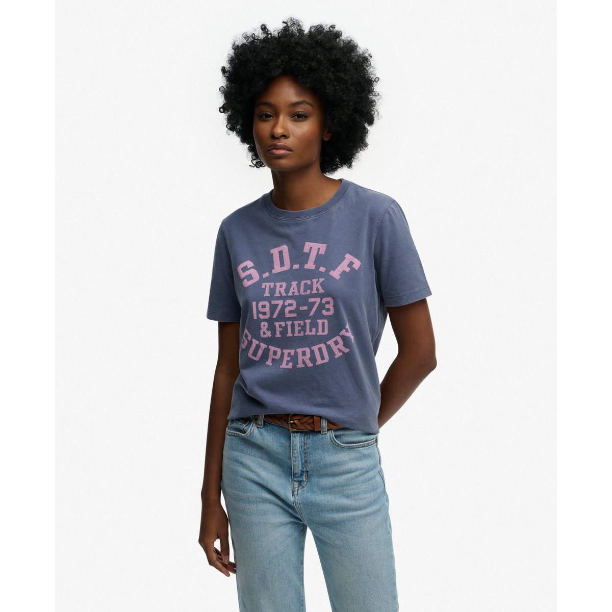 T-shirt Vintage Prep bleu marine matelot, SUPERDRY