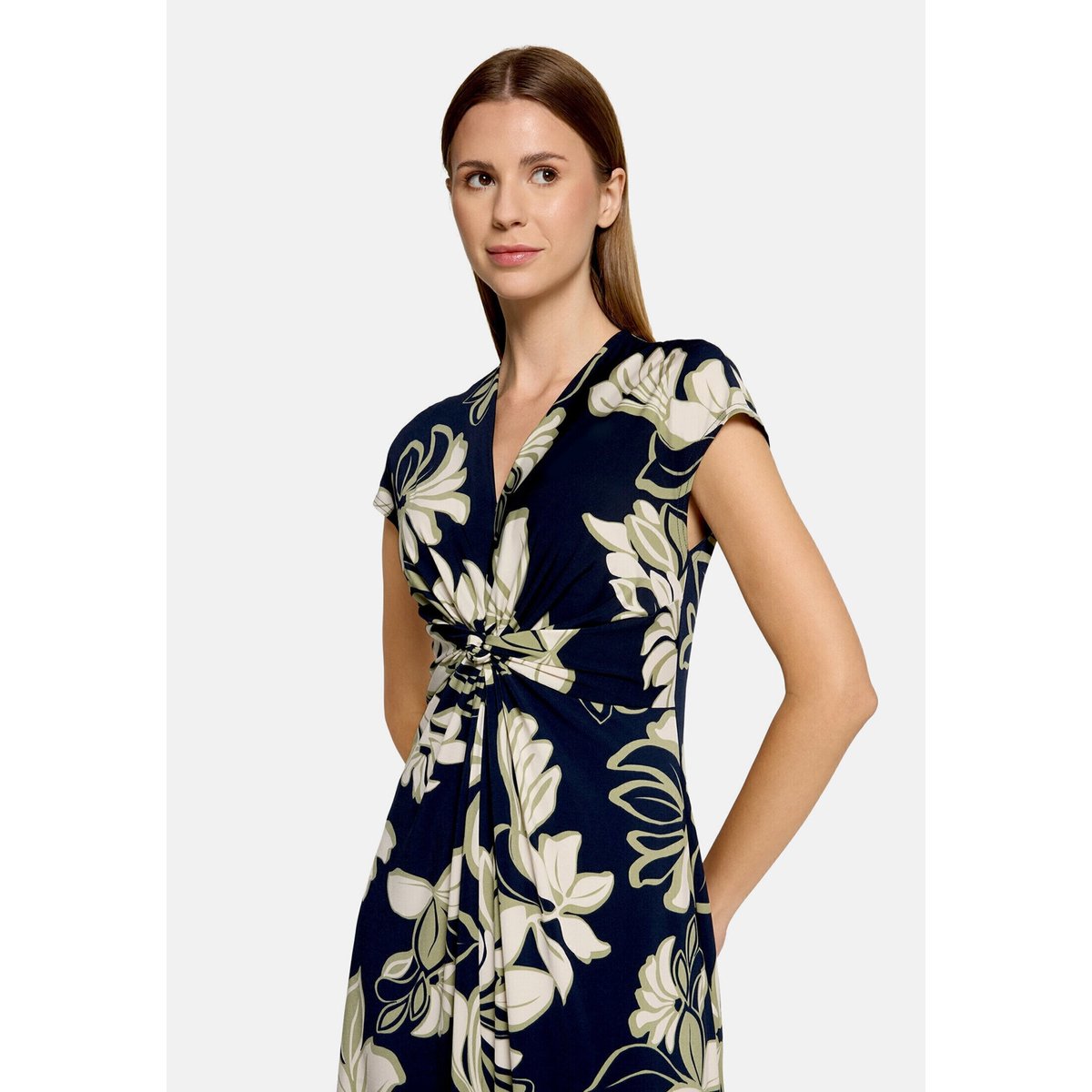 Robe longueur midi à fronce dark blue/green, BETTY BARCLAY