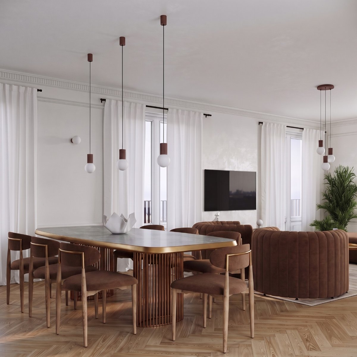 Suspension Aluminium Brun G9 1 Halo brun, EDEN