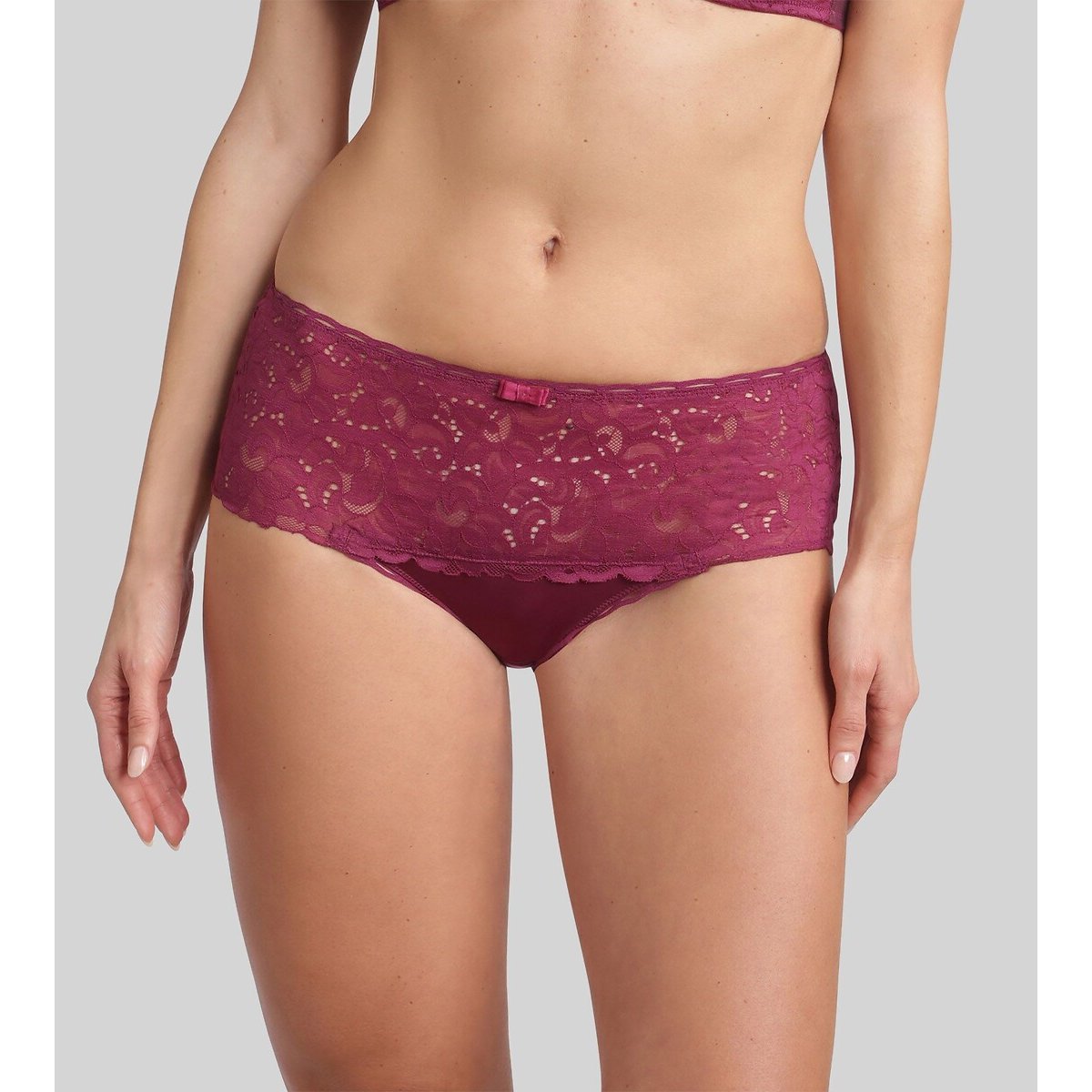 Culotte midi CLASSIC SUPPORT DENTELLE violet impérial, PLAYTEX