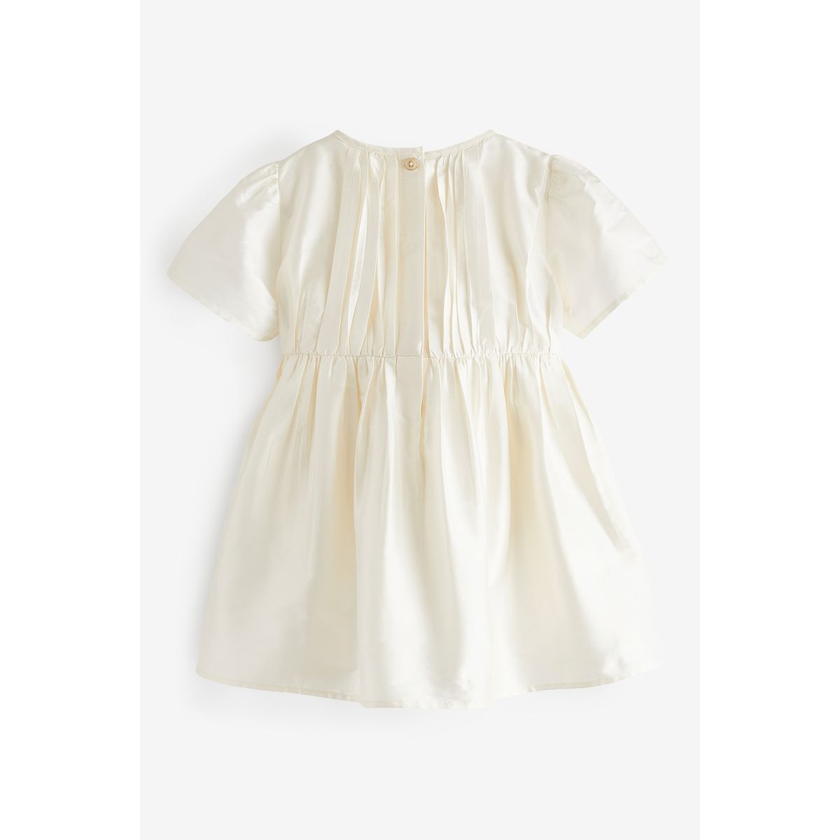 Robe en taffetas à plis nervurés crème, NEXT