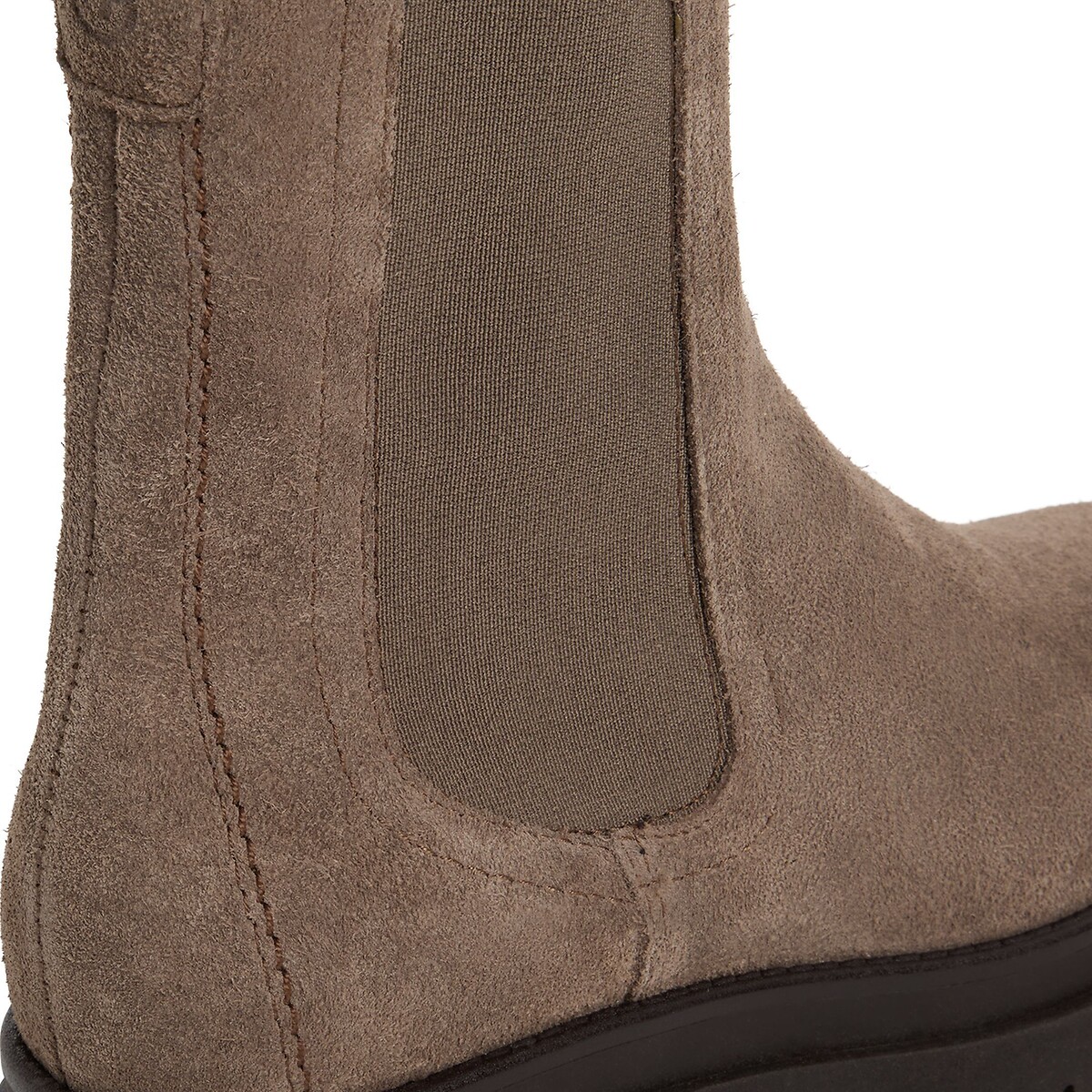Bottines chelsea en cuir suède taupe, TAMARIS